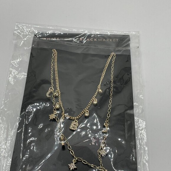 NWT White House Black Market Swarovski Crystal "B" Celestial Charm Necklace - Picture 10 of 10